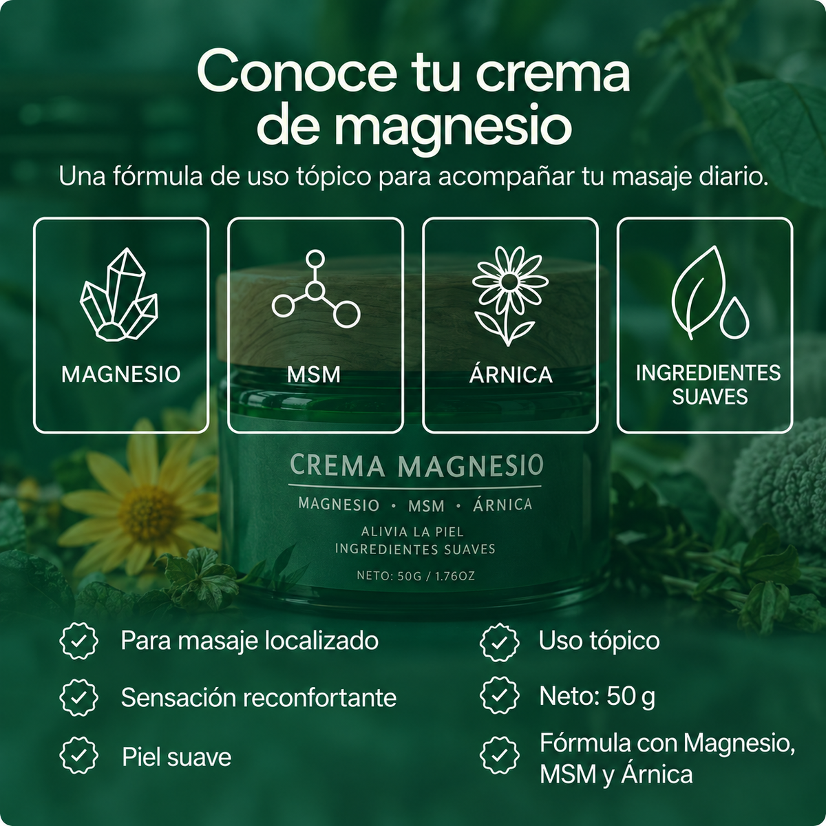 Crema Magnesio® | Adiós al dolor muscular, articular y nervioso